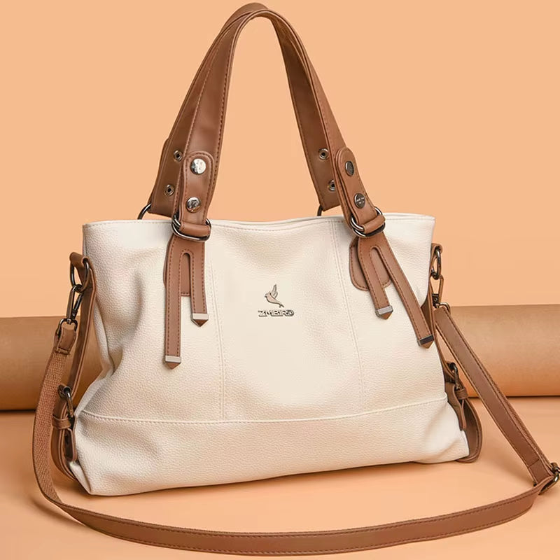 Designer Leather Crossbody Handbags for Women - Luxury Large Capacity Shoulder Tote Bags
