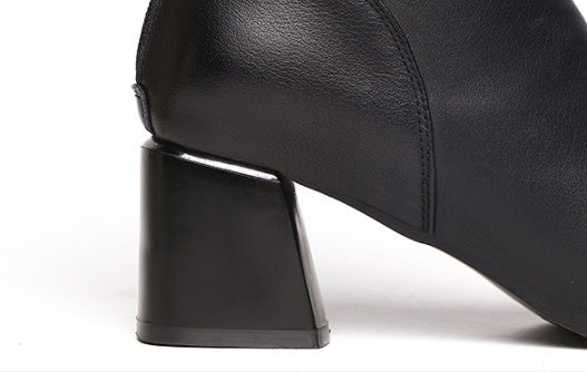 Autumn And Winter Women's Pointed Thick Heel And Fleece Martin Boots