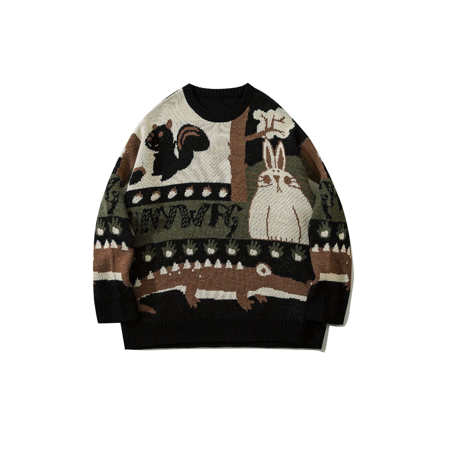 Round Neck Daily Retro Sweater Male Tide Card Autumn And Winter