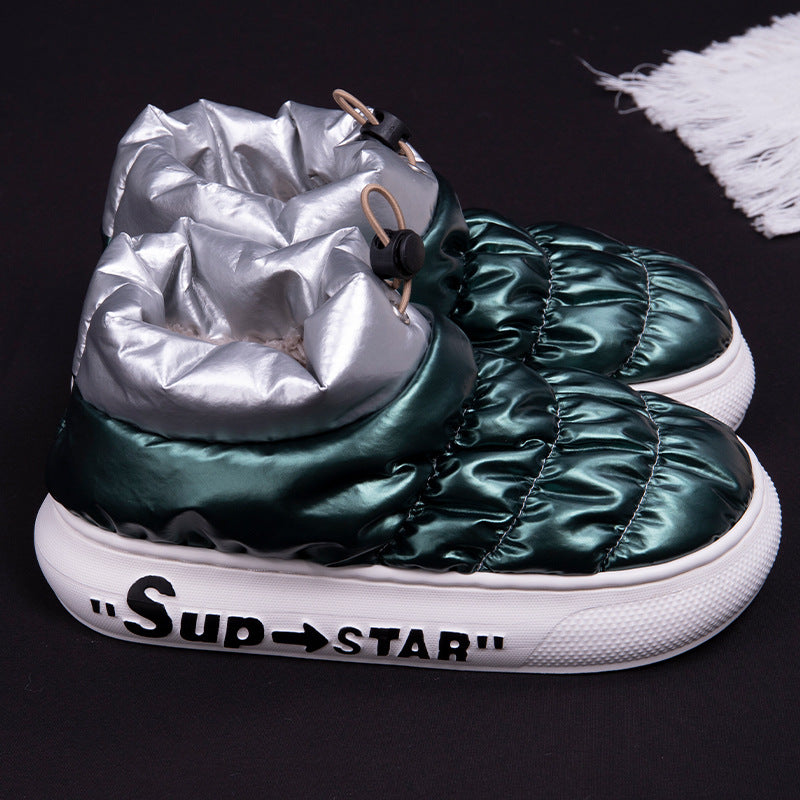 Fashion And Simple Ladies Down Cotton Slippers