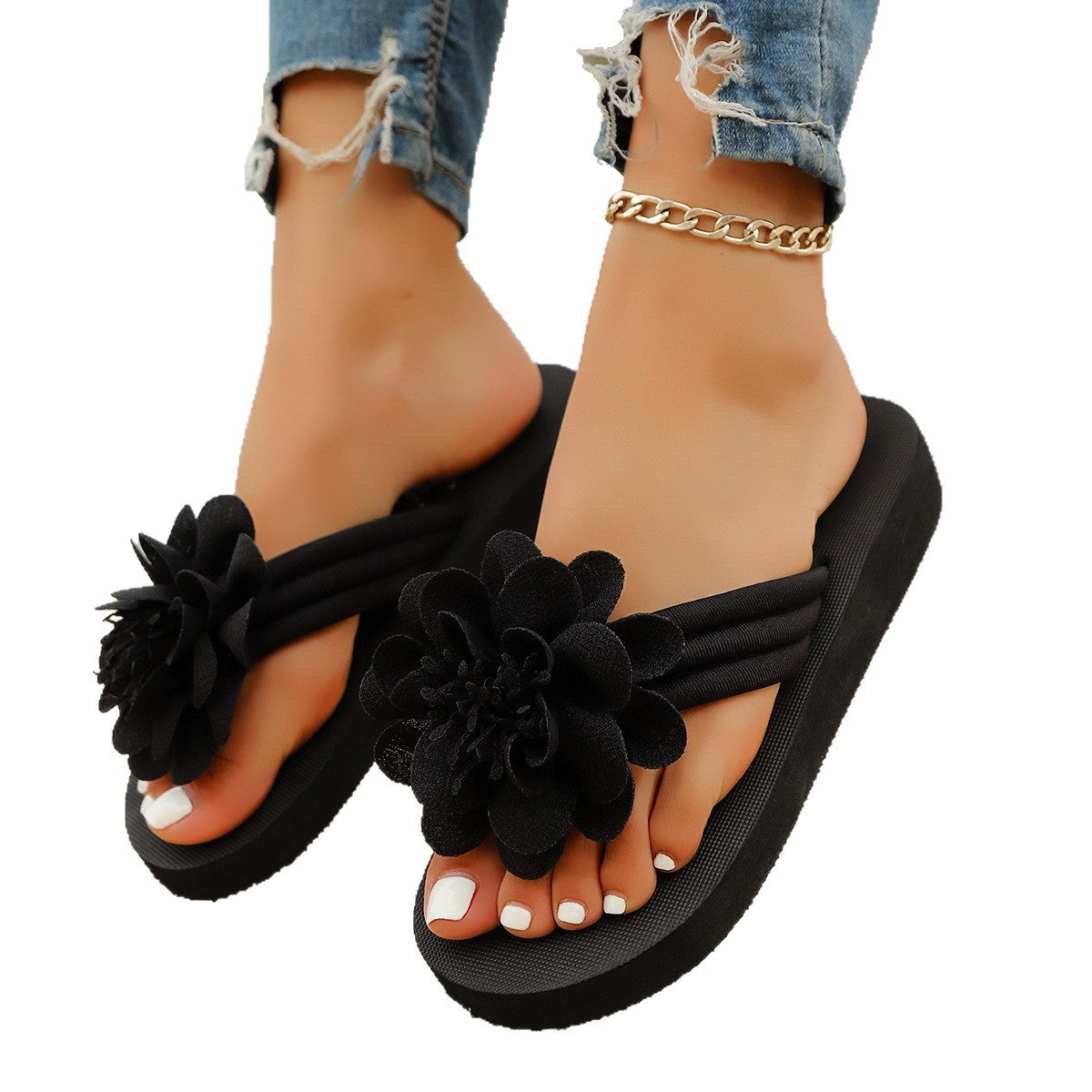 Flower Flip-flops Casual And Lightweight Beach Shoes