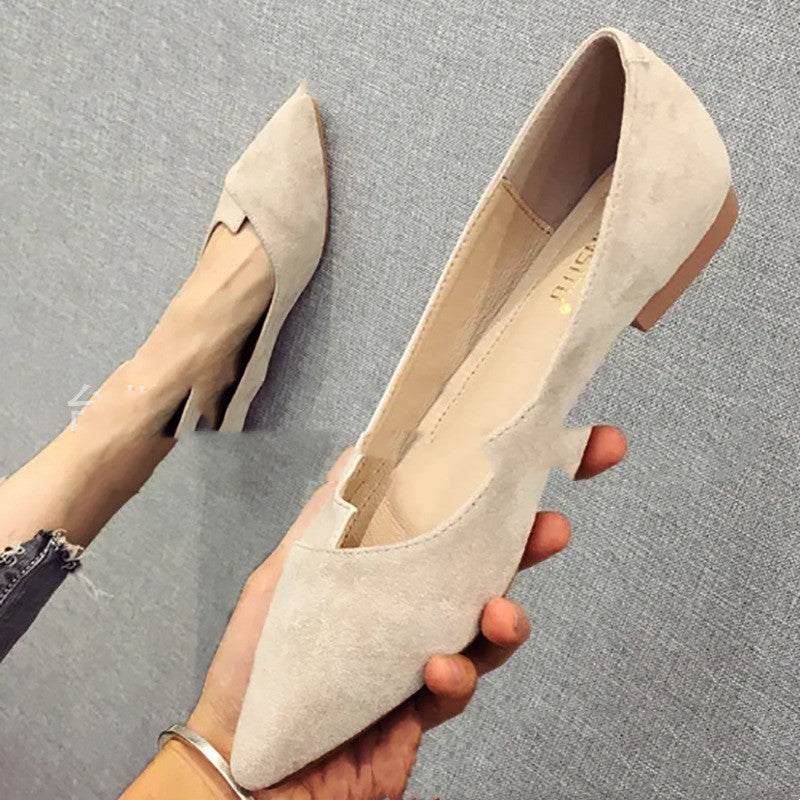 match Casual Shoes Women's Flat-bottomed Color Matching Pointed Toe