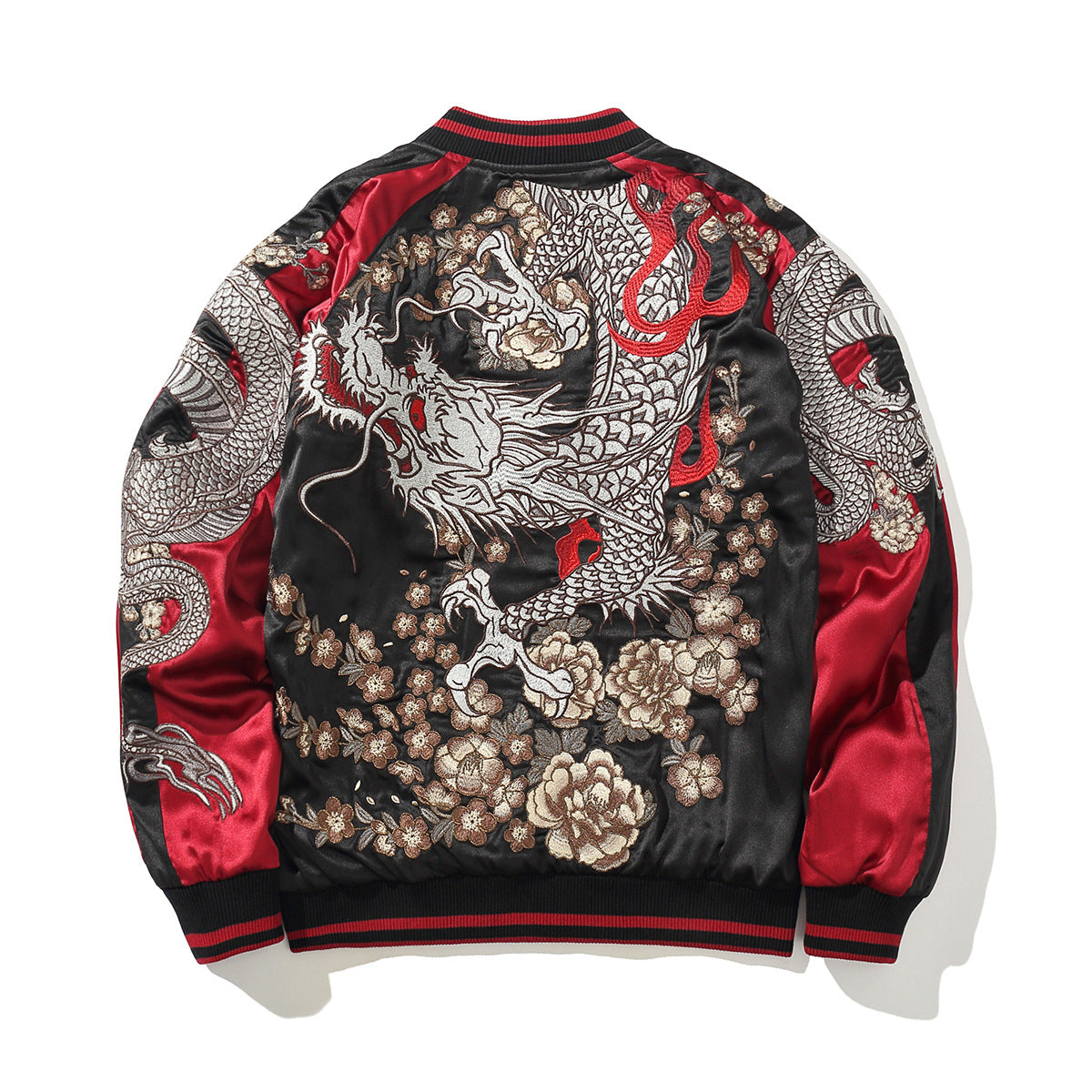Mens Loose Fit Polyester Embroidered Chinese Style Jacket