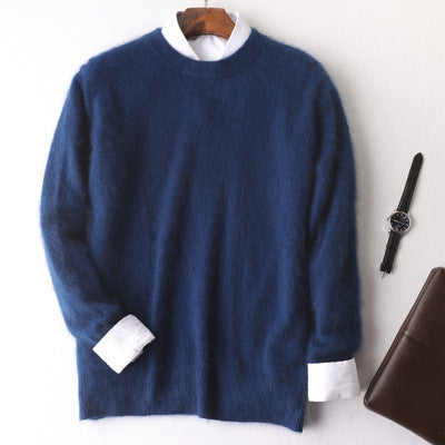 Autumn And Winter New Cashmere Men's Round Neck Loose Thick Mink Sweater