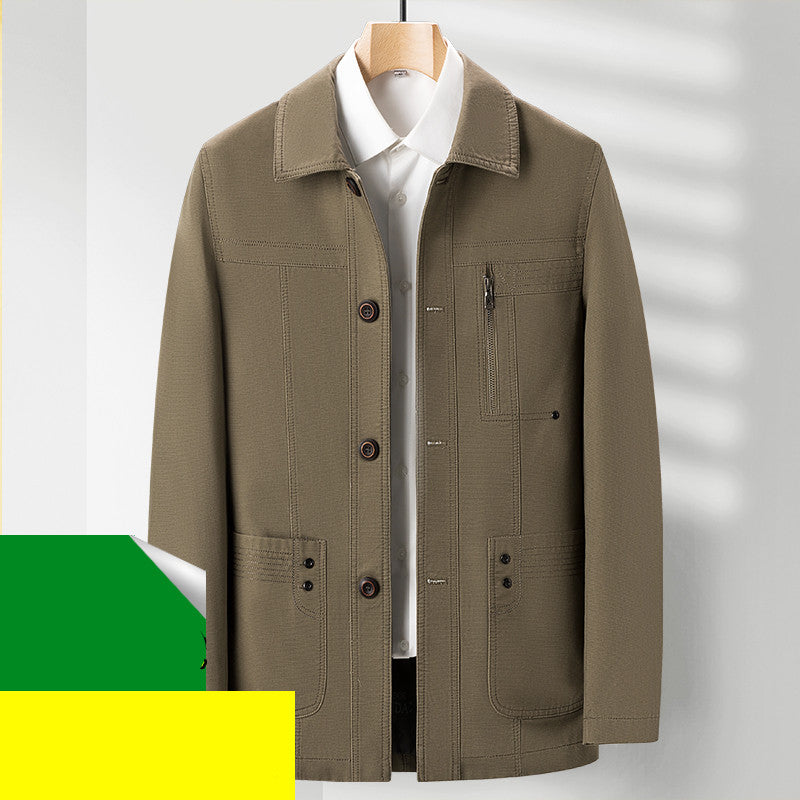 Spring And Autumn Style Middle Aged And Elderly Men Lapel Top