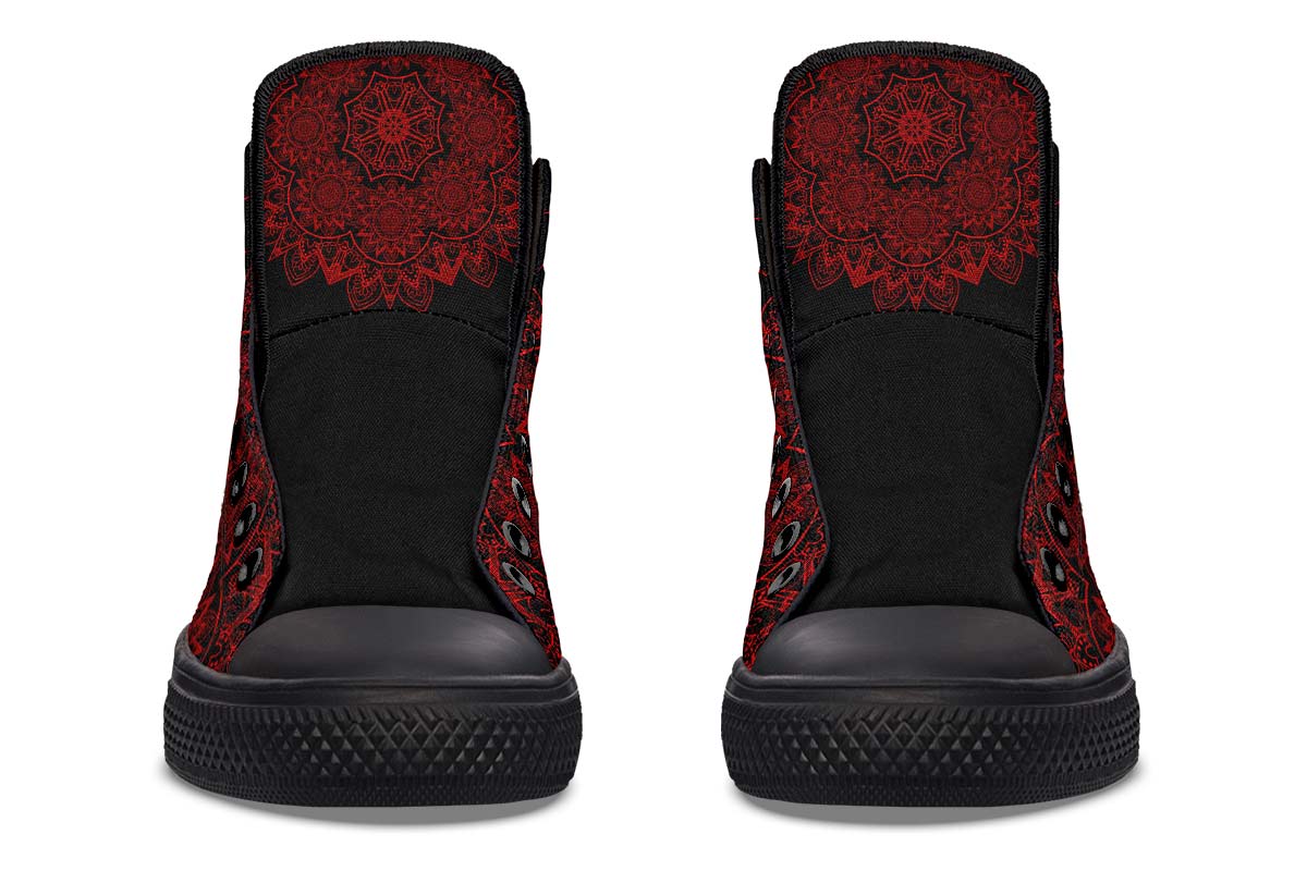 Men's And Women's Fashion Color Printing High-top Canvas Shoes