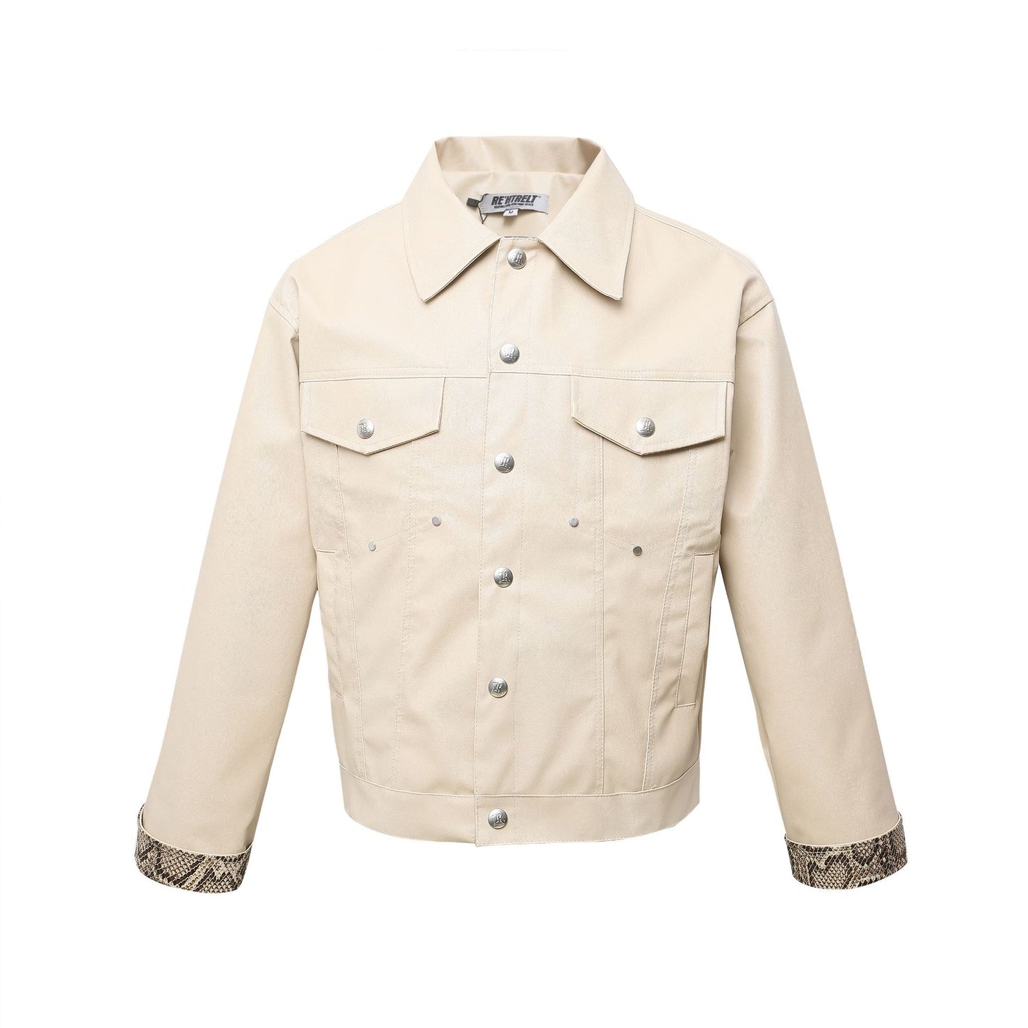 Spring New American Retro Short Wide Design Leather Jacket