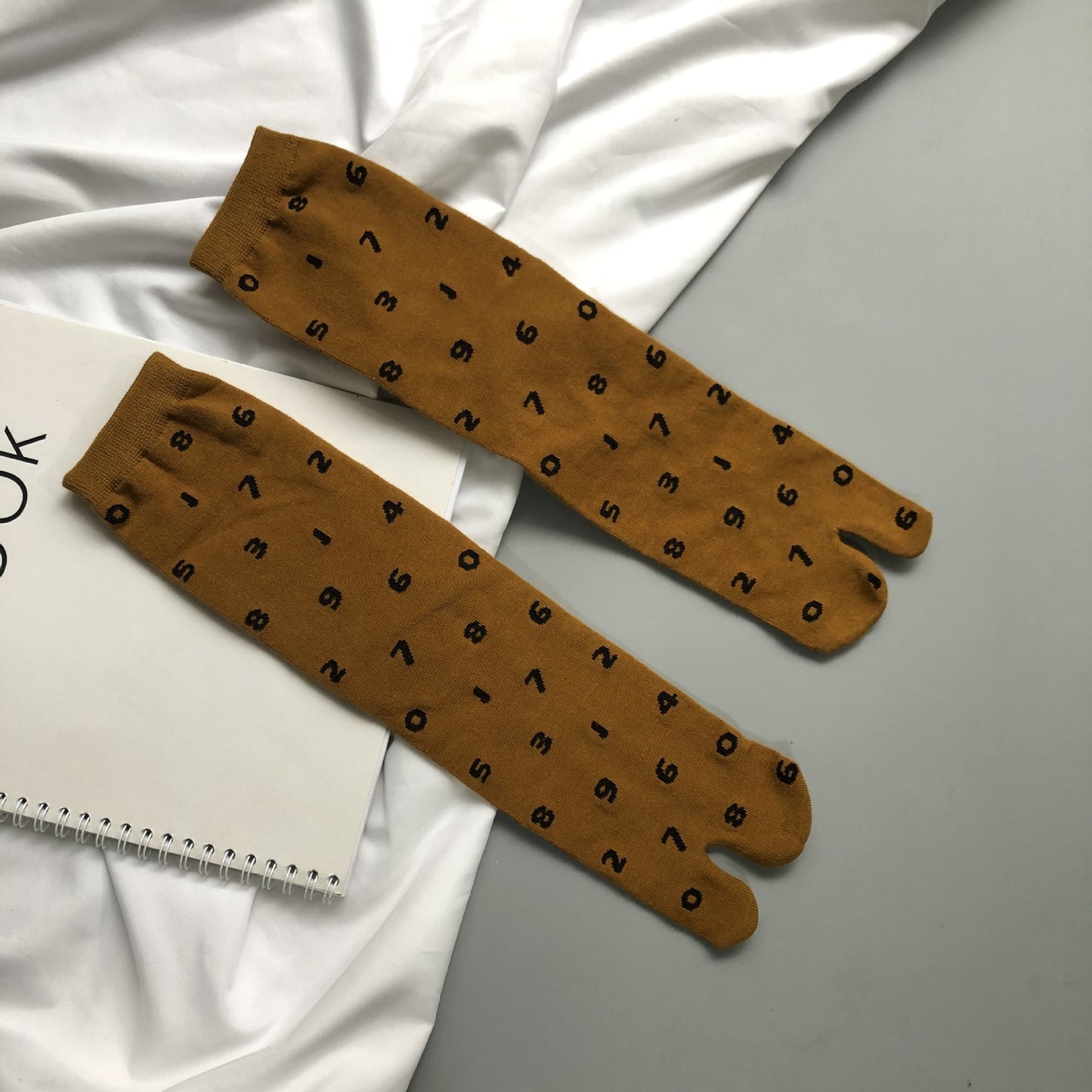 Toe Socks 200-needle Jacquard Combed Cotton For Women