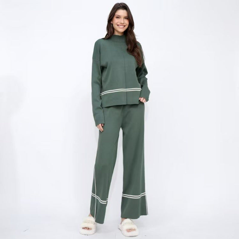 Fashionable And Versatile Autumn And Winter Knitted Two-piece Set