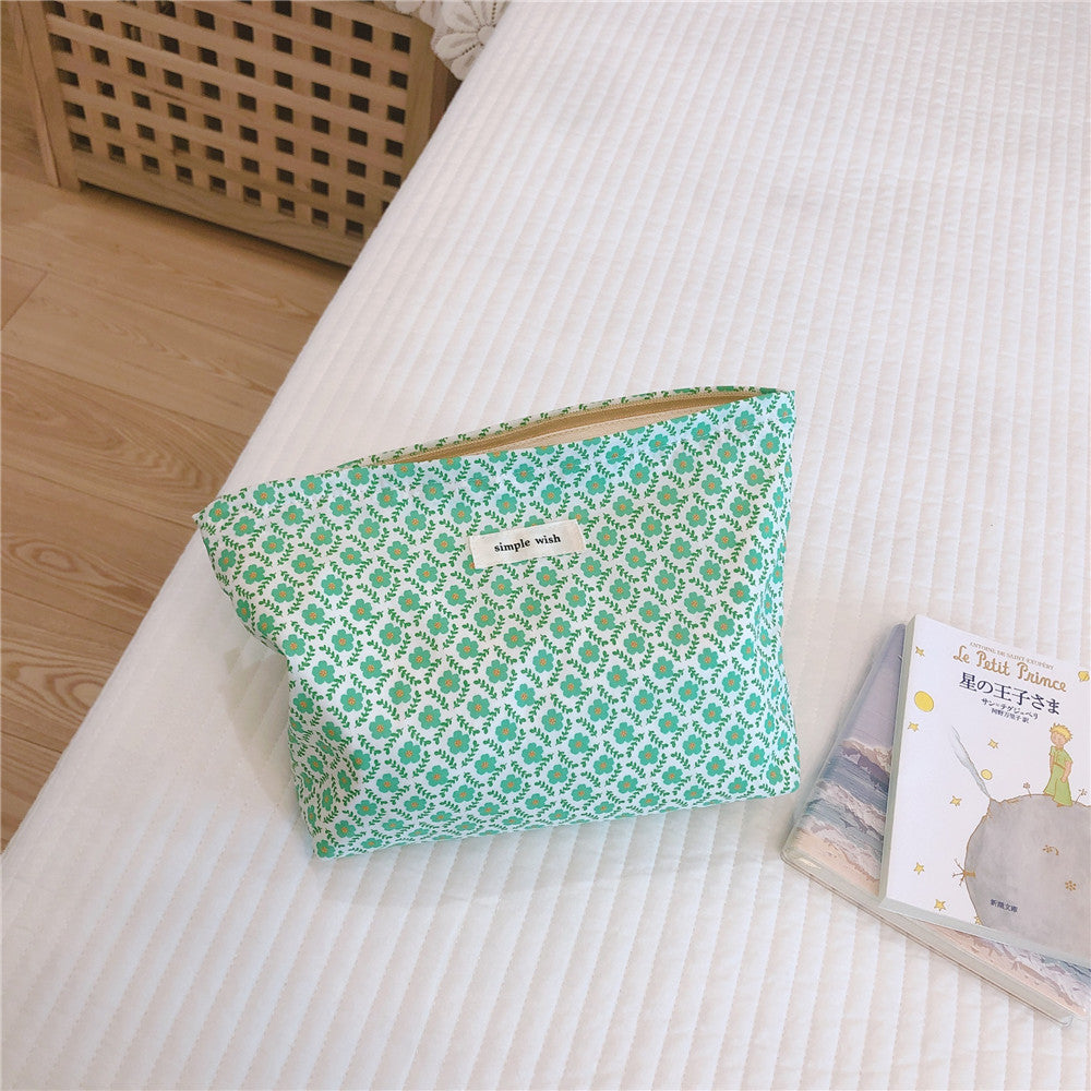 Floral Makeup Cosmetic Storage Cotton Convenient Hand Holding Bag