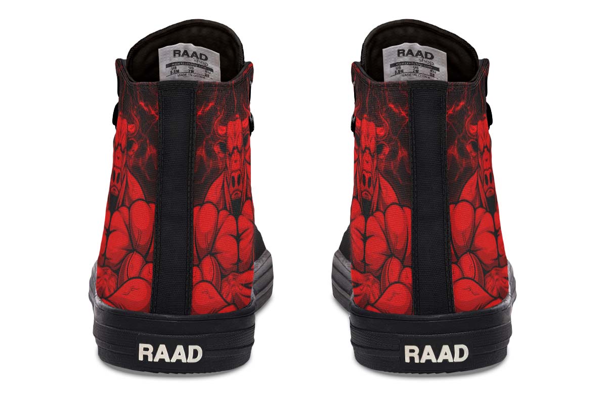 Men's And Women's Fashion Color Printing High-top Canvas Shoes