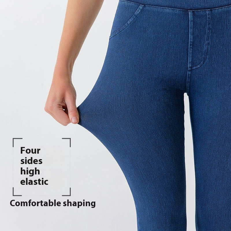 Europæiske Og Amerikanske Nye Højtaljede Yoga Jeans Til Kvinder