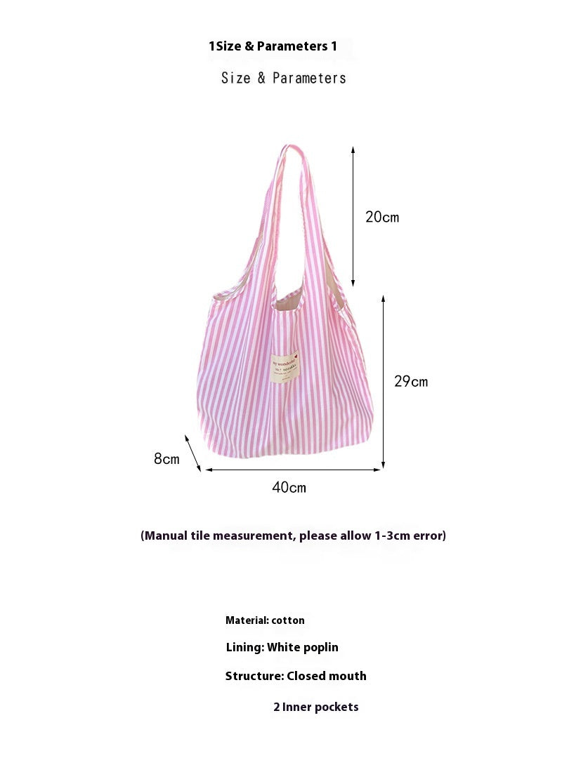 New Large Capacity Striped Canvas Bag Women