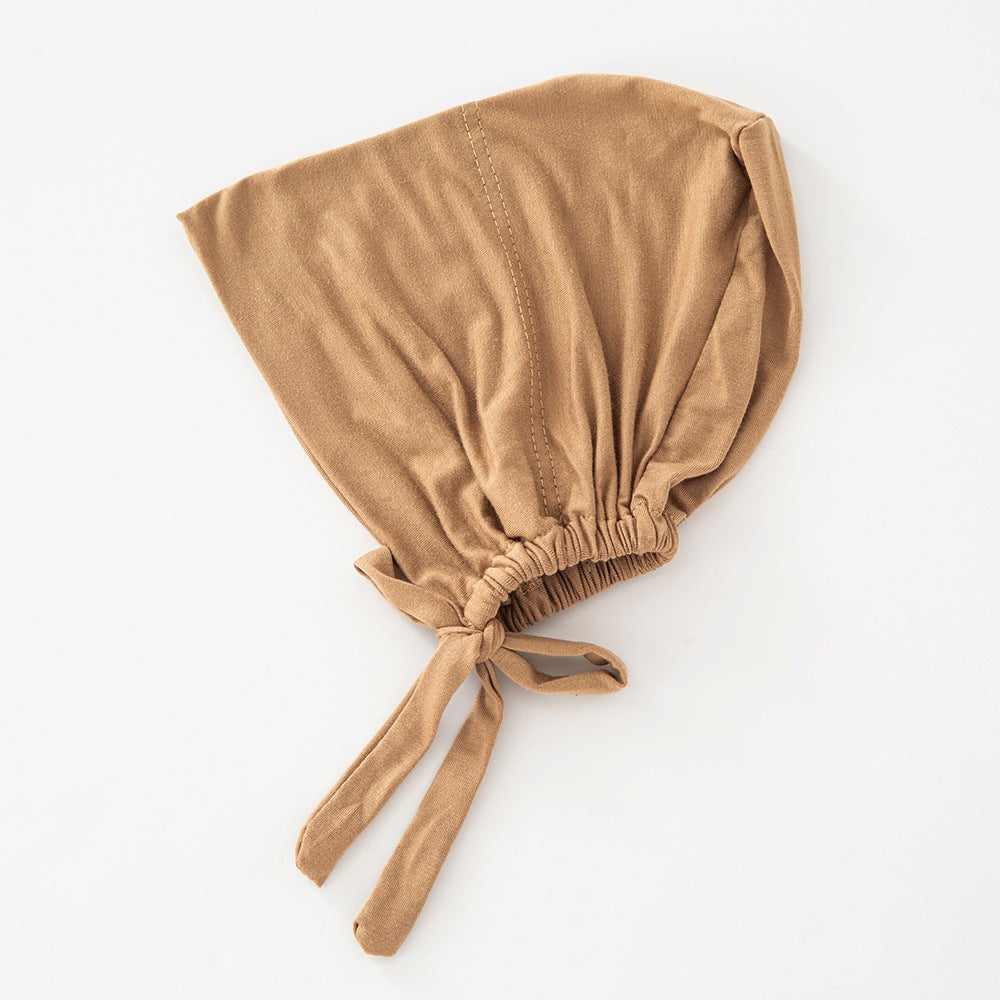 Women's Fashion Solid Color Lace-up Bottoming Hood