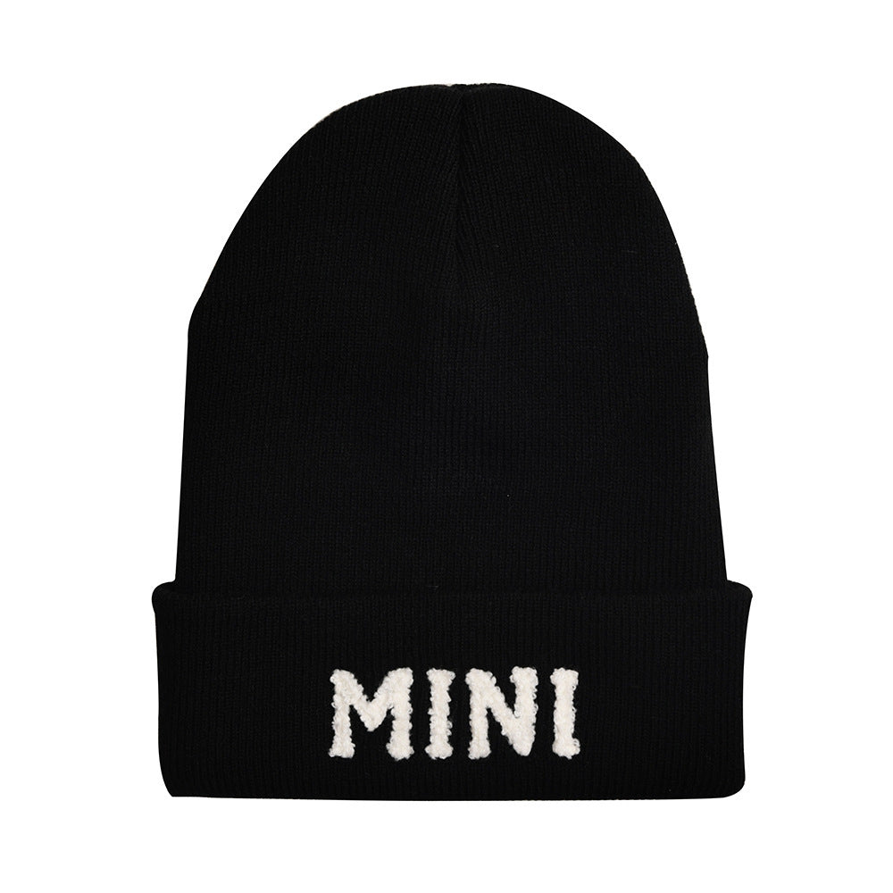 The New Mama Letter Embroidery Wool Hat Solid Color Warm