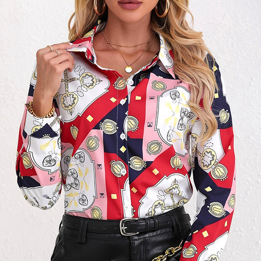 Elegant And Stylish Long-sleeve Womens Blouse
