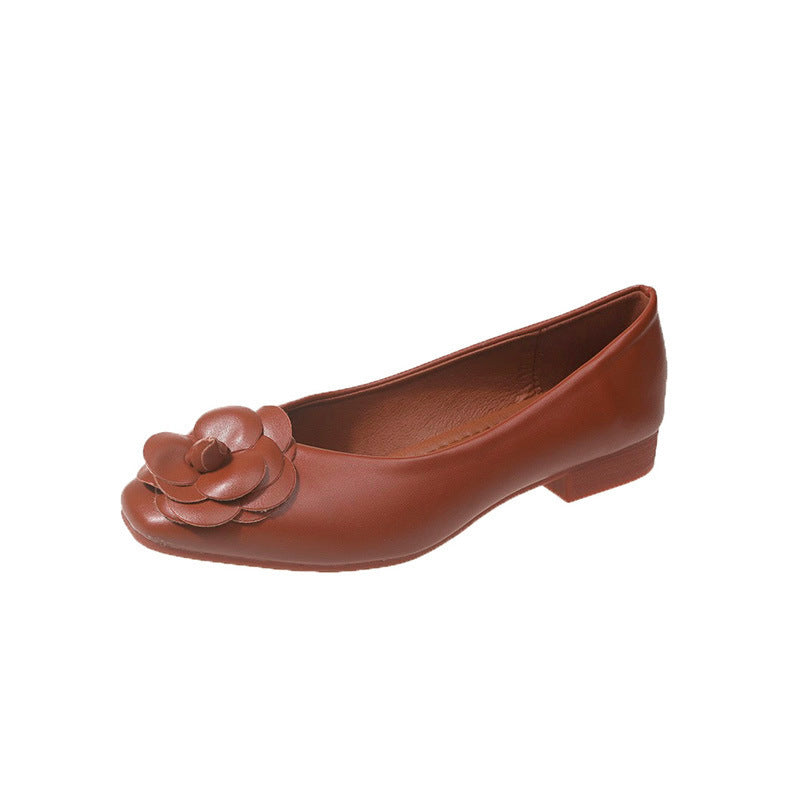 Women's Shoes Round Toe Flower Lightweight Soft Sole