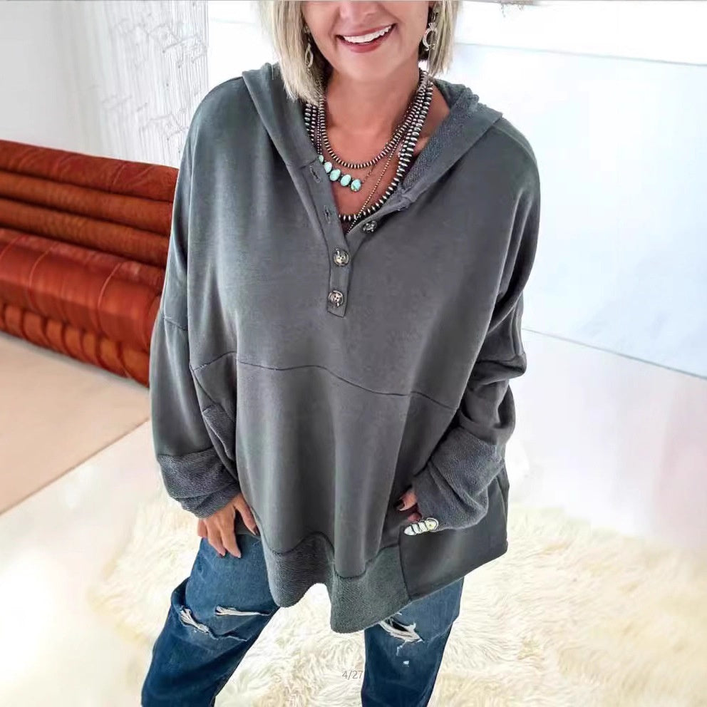 Dame Hættetrøje Løs Top Sweater