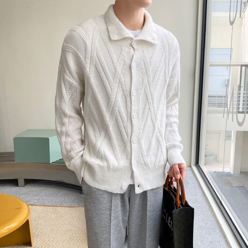 Knitted Cardigan Men's Youth Retro Sweater