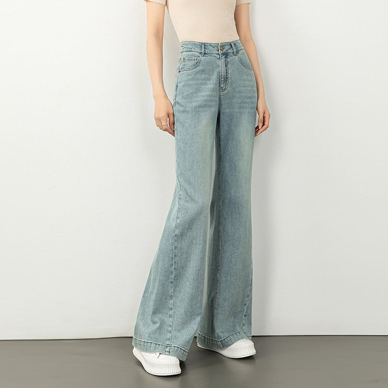 Loose High Waist Slimming Mopping Bell-bottom Pants