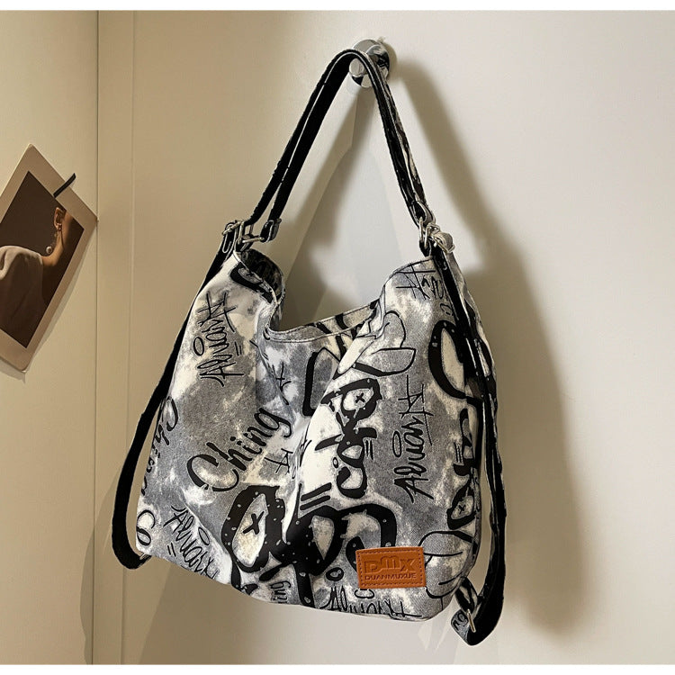 Personalized Letter Graffiti Large Capacity Crossbody Bag