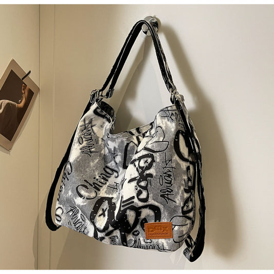 Personalized Letter Graffiti Large Capacity Crossbody Bag