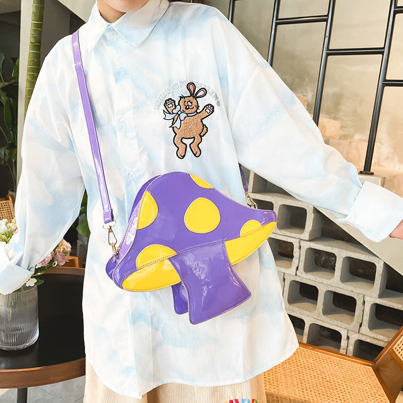 Fashion Creative Mushroom Stitching Crossbody Bag