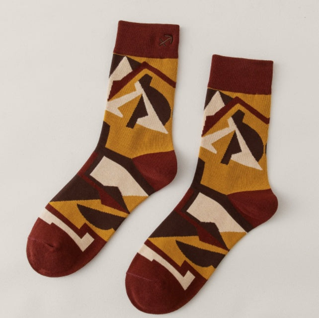 12Constellations Embroidered Socks Autumn And Winter
