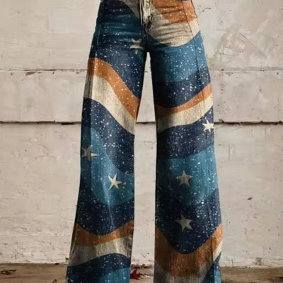 Women's Casual And Fashionable Denim Wide Leg Pants