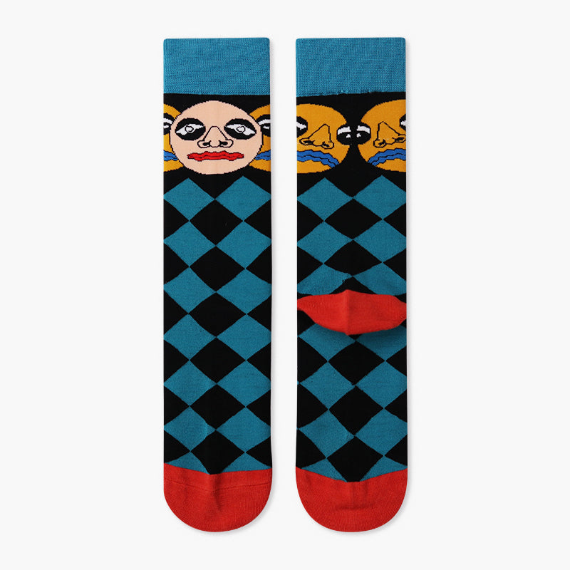 Cute Cotton Socks Women's Mid-tube Color Anime Wild Retro