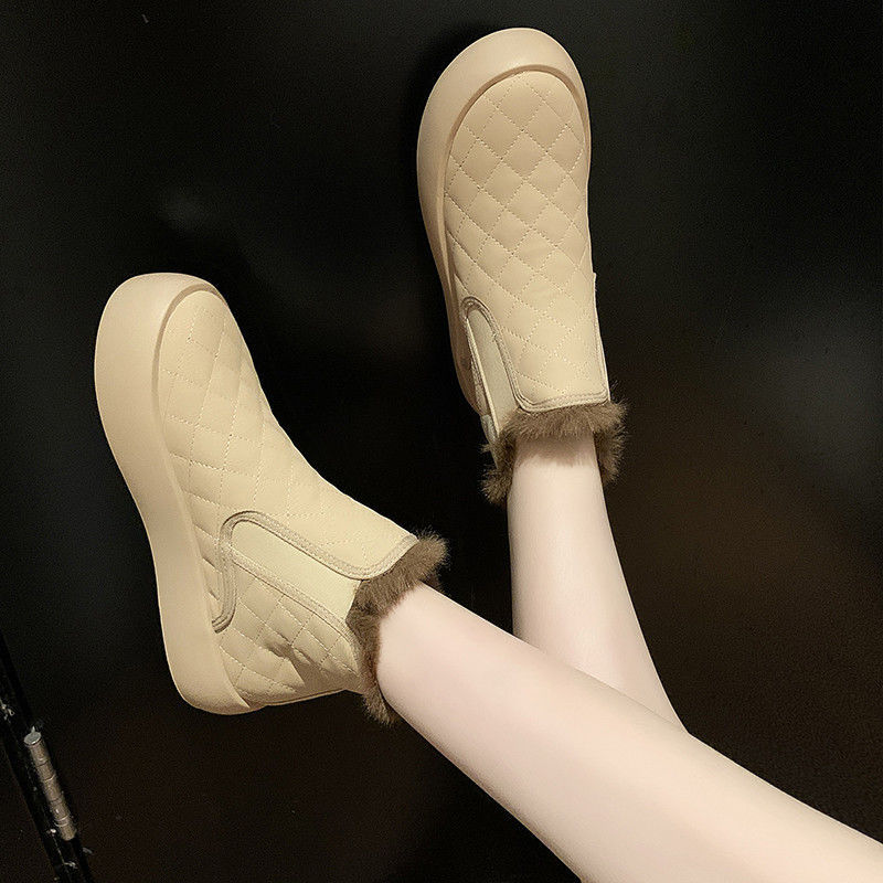 Plus Velvet Thick Bottom Non-slip Student All-match Cotton Shoes