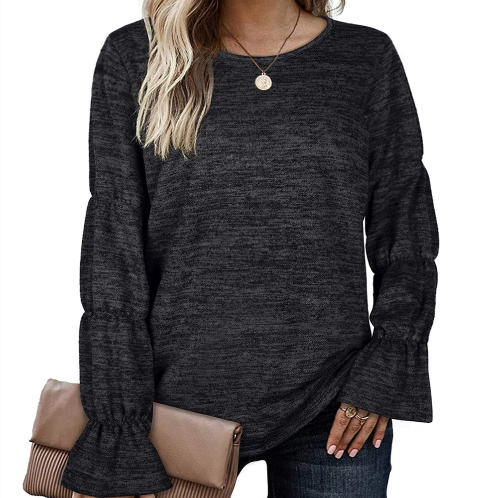 Women's Temperament Commuter Loose Long Sleeve Casual Knit T-Shirt