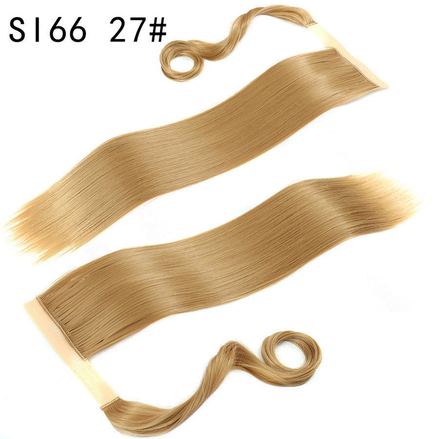 Long Straight Synthetic Wig With Headband For Womens Ponytail