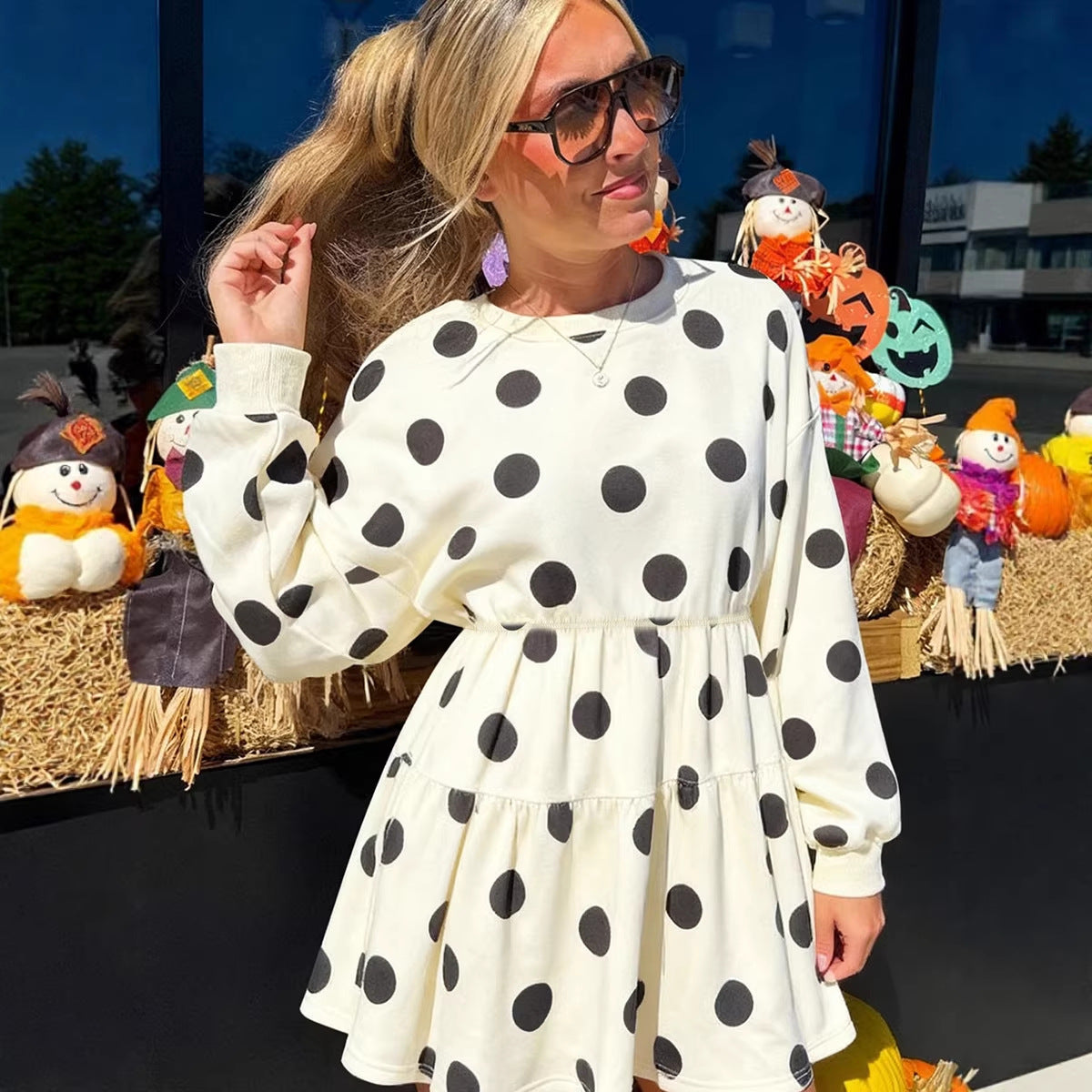 New High Waist Long Sleeves Dress For Women