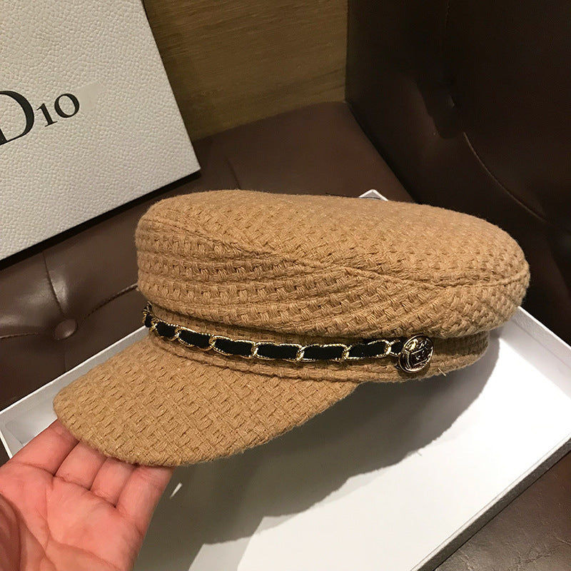 Spring And Autumn Retro Fashion Peaked Cap Octagonal Beret