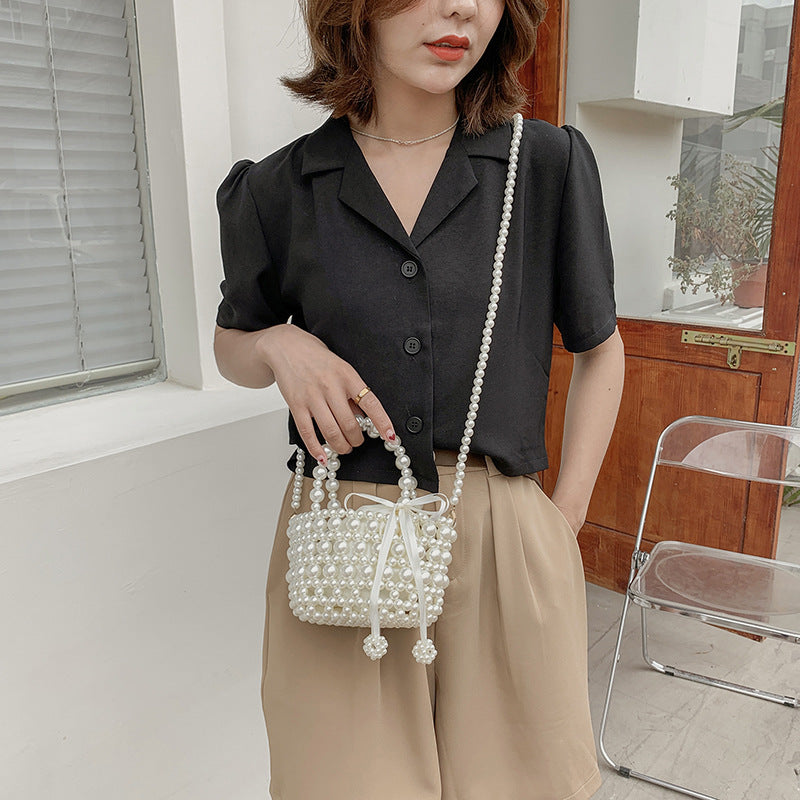 Women's Sweet New Handheld Pearl Chain Messenger Bag