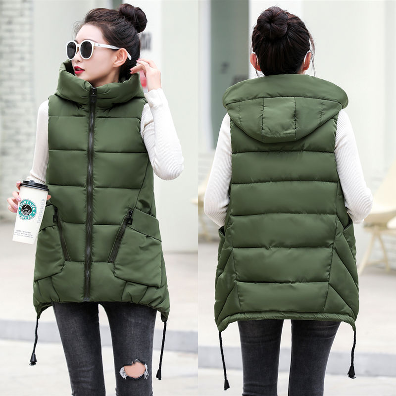 Women's Mid-length Down Cotton Vest