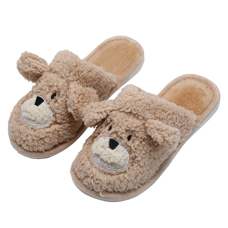 Winter Plush Slippers Home Cute Bear Keeps Warm