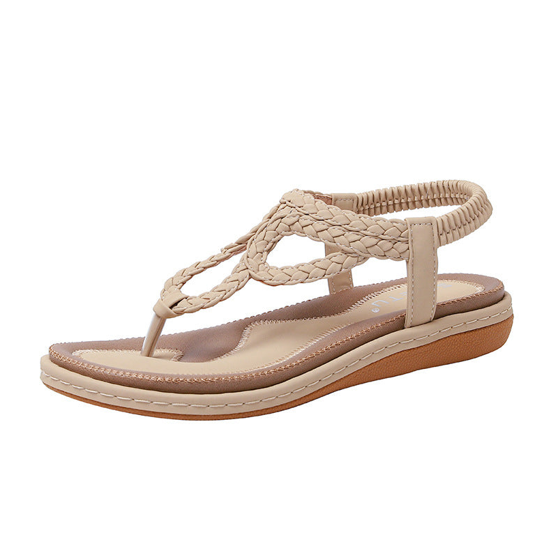 Summer New European And American Woven Casual Flat