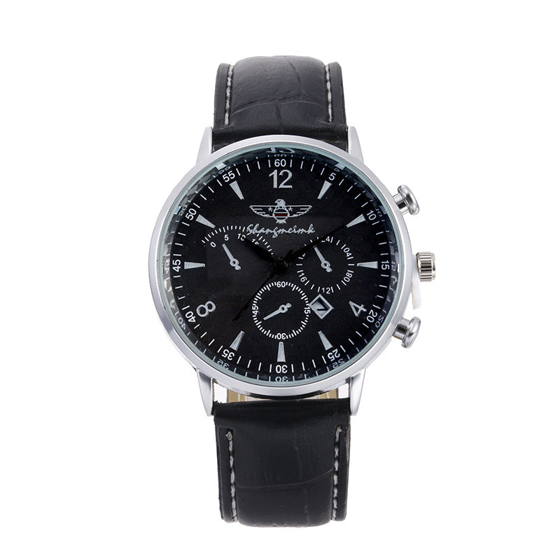 Men's Simple Calendar Leisure Quartz Belt Watch
