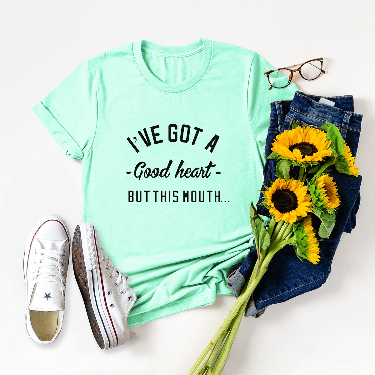 European And American Women's Round Neck Short Sleeve T-shirt