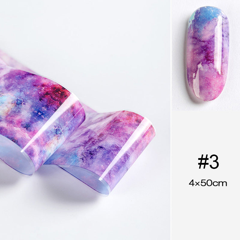 Marble Smudge Pattern Starry Nail Sticker