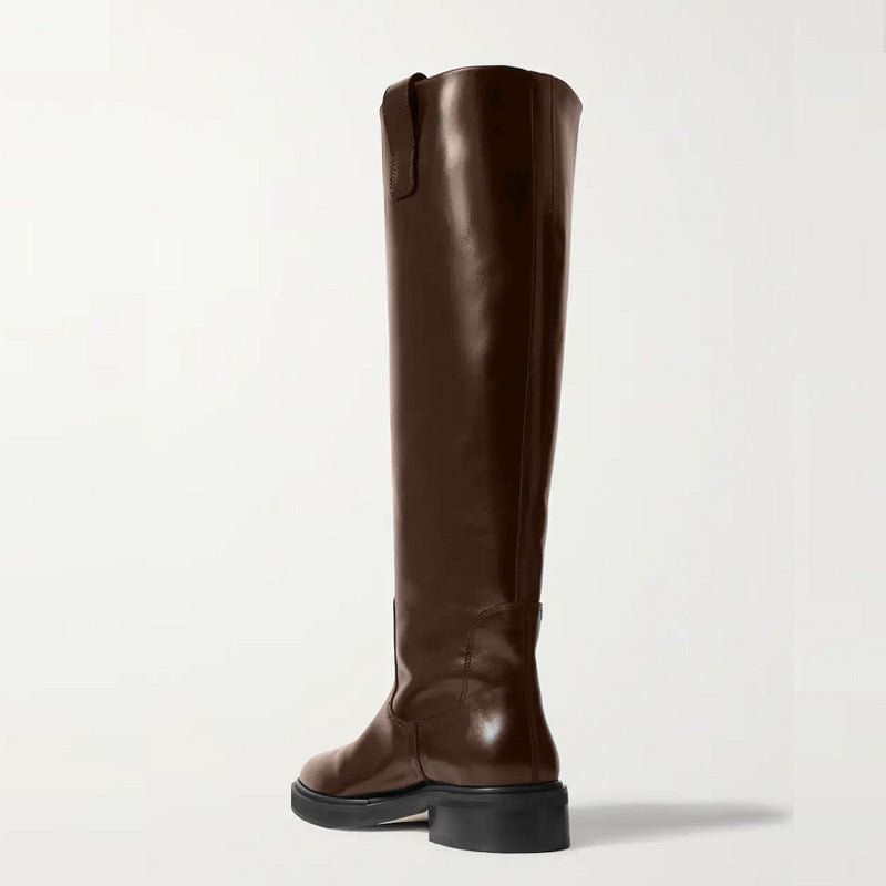 Autumn And Winter Low Heel Large Tube Circumference Boots