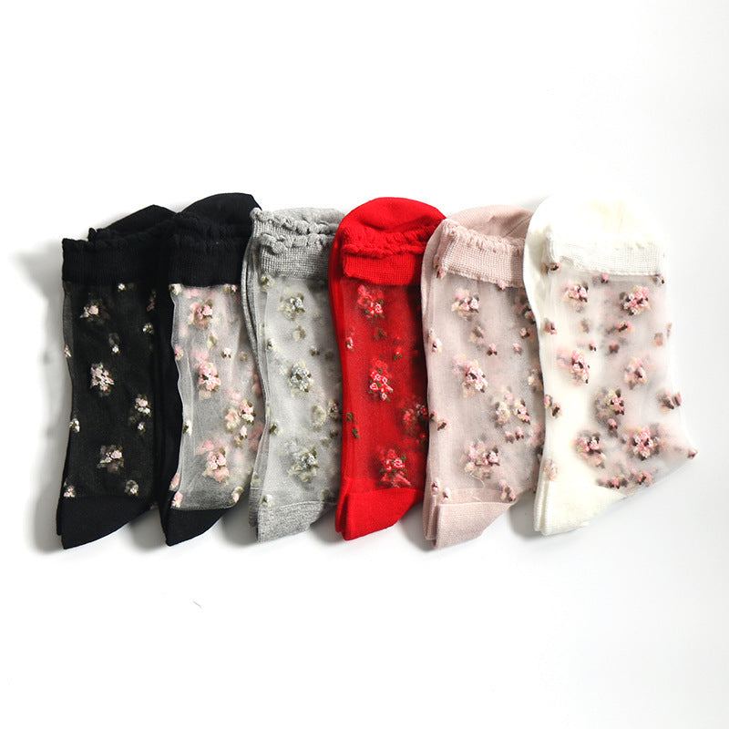 Jacquard crystal socks