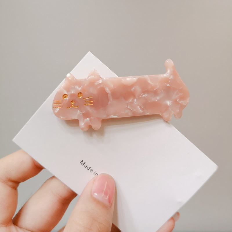 Cute short legged cat temperament girl duck beak hairpin