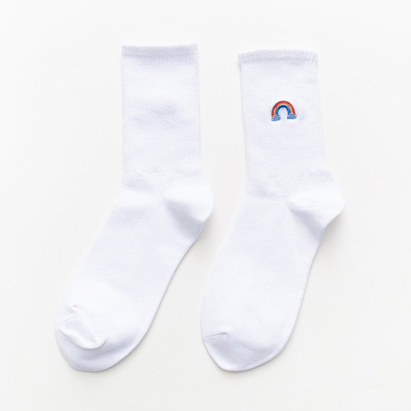 Cartoon embroidered weather tube socks