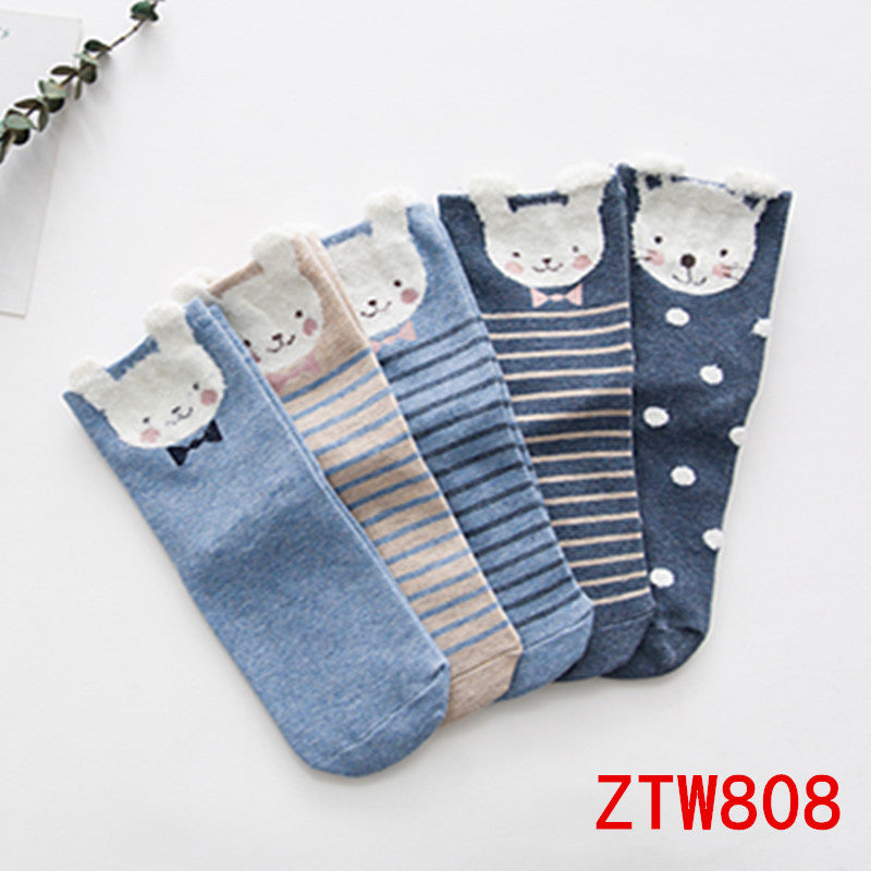 Women's ear cartoon socks Japanese trend