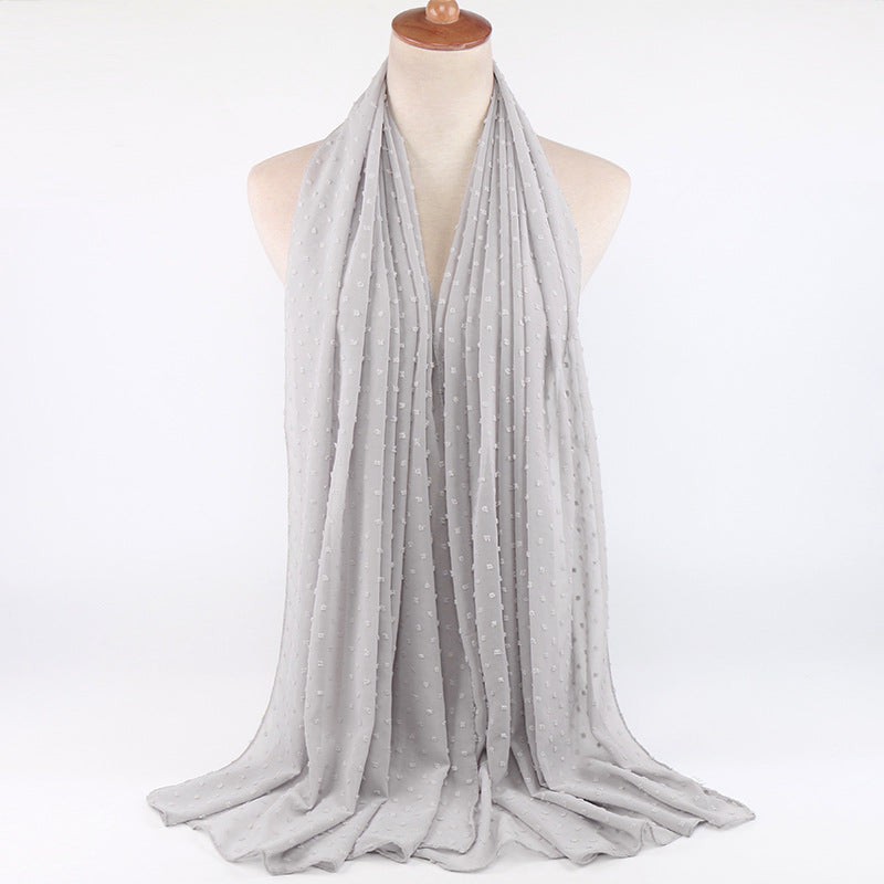 Chiffon folk style ball scarf