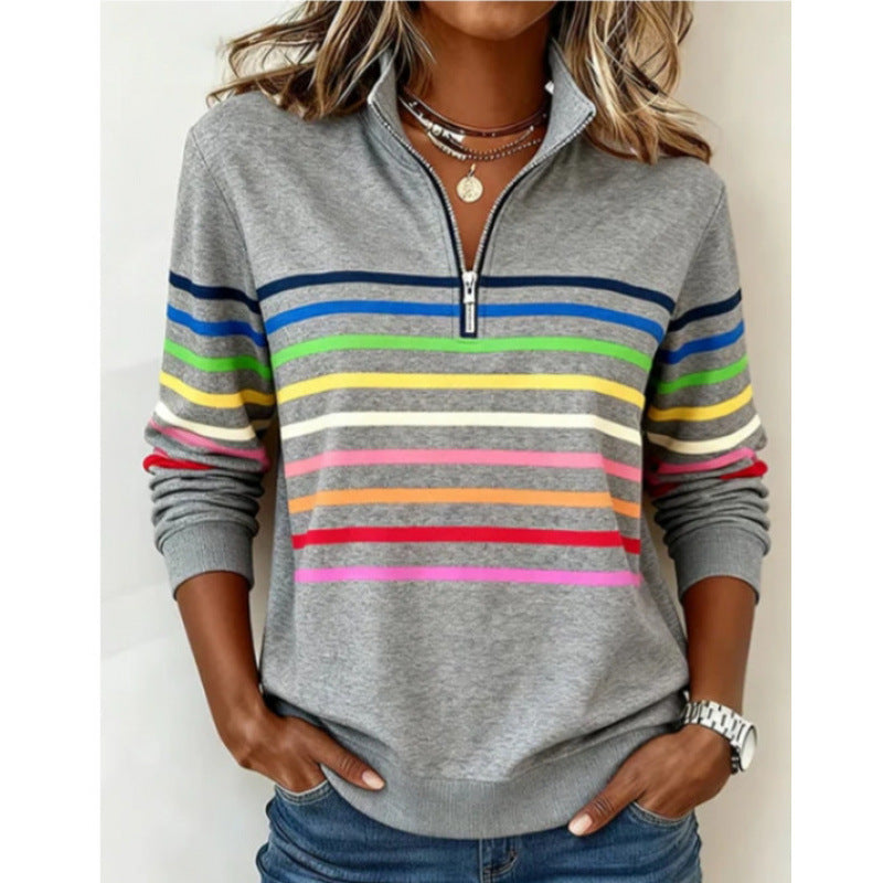 Casual Half-zip Pullover Hoodie