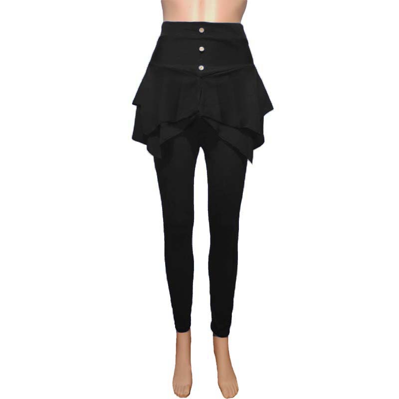 Solid Color Slim Three-button Leggings Trousers